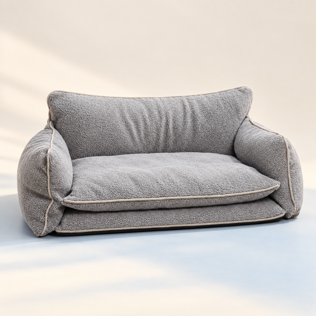Pawtique LayerLounge double-cushion pet sofa bed in Gray