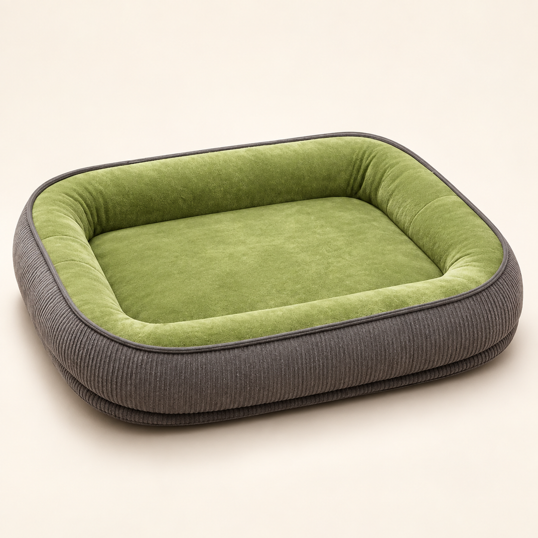 Pawtique HavenEdge soft-surface bolster dog bed in Green