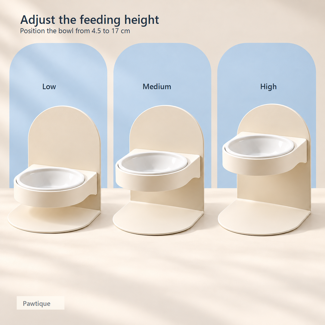 Low medium and high bowl positions from 4.5 to 17 cm