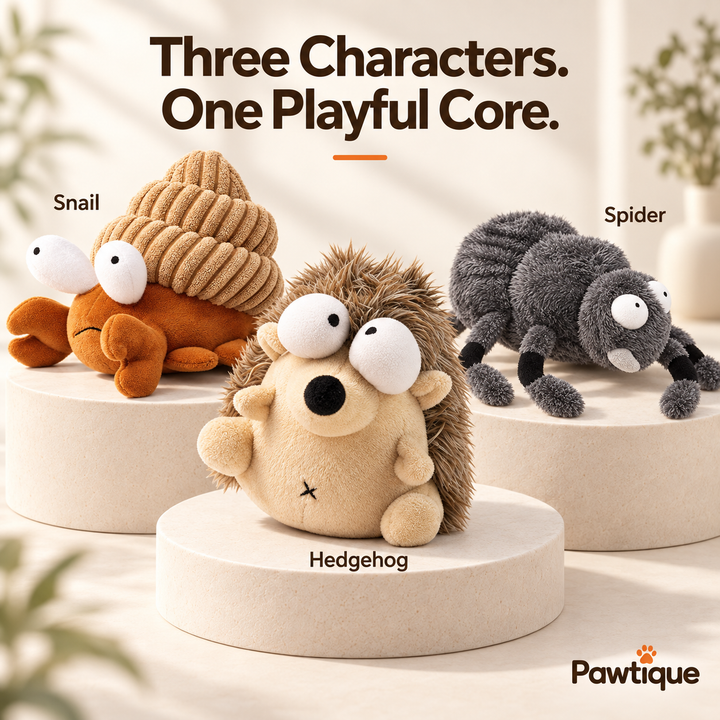 Pawtique WobblePals Hedgehog Snail and Spider character options