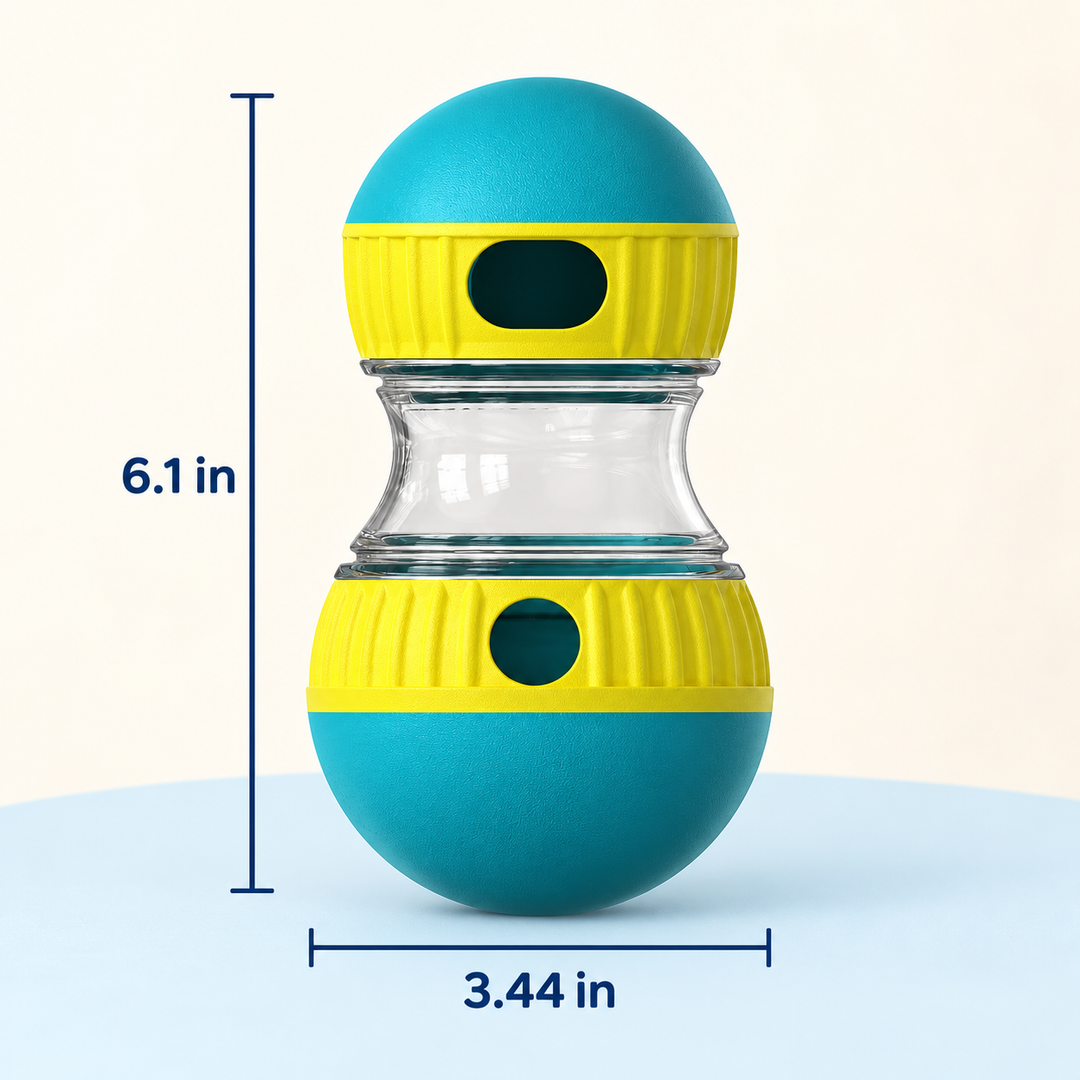 Treat dispenser dimensions 6.1 inches high by 3.44 inches wide