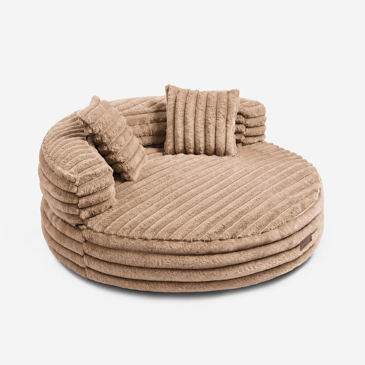 Ultra-Soft Ribbed Plush Removable Donut Orthopedic Dog Bed with Pillows - Cozy Nest