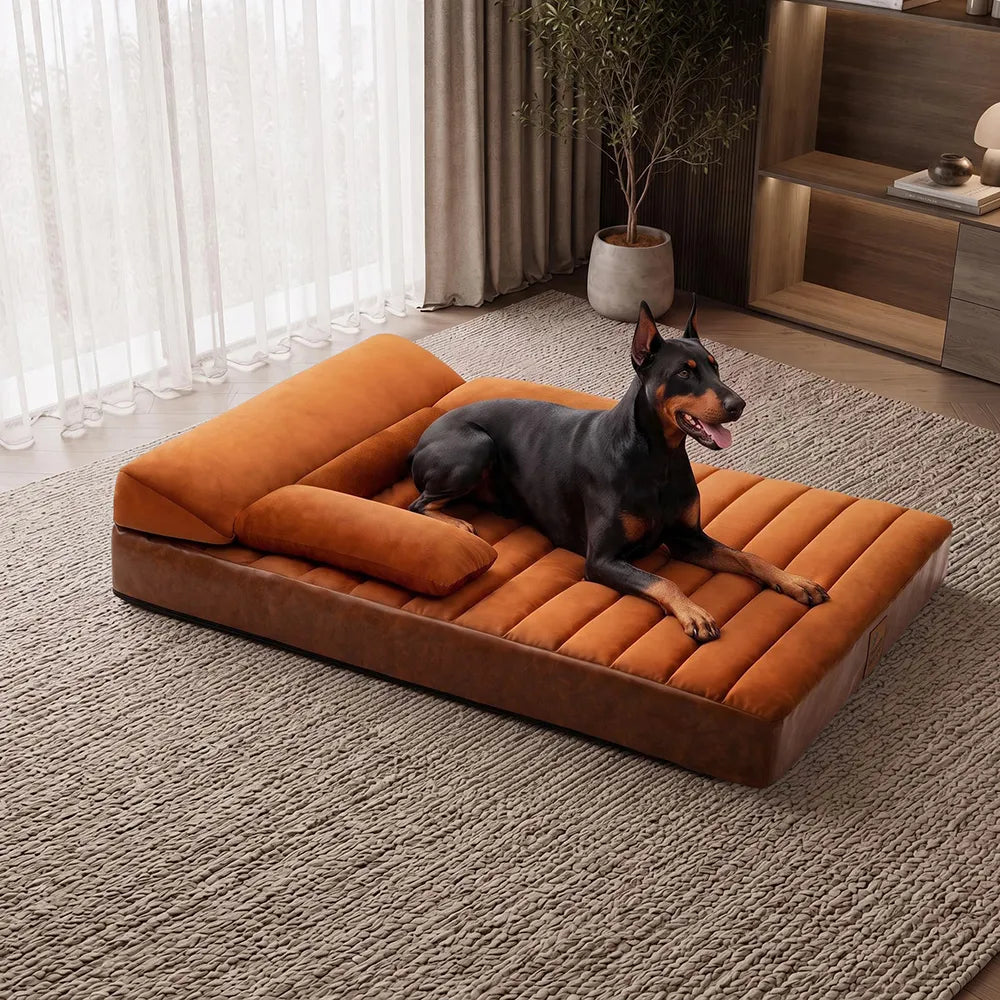Pawtique LuxeNest™ Orthopedic Bolster Dog Sofa Bed