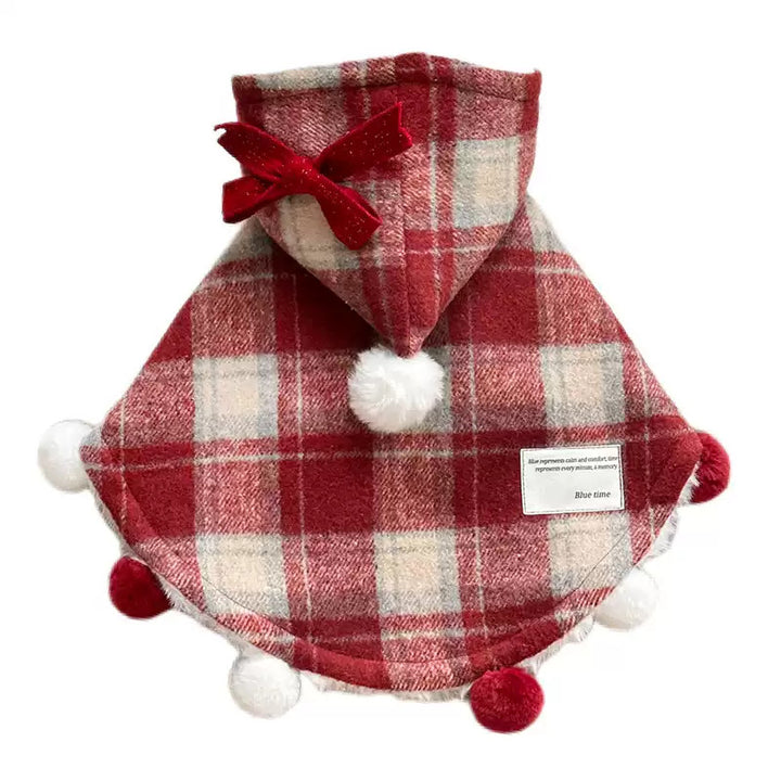 Hooded Cape with Fleece Lining- New Year Cat & Dog Winter