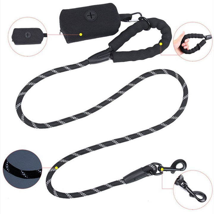 1.5M Large Dog Leash With Waste Poop Bag - Pawtique