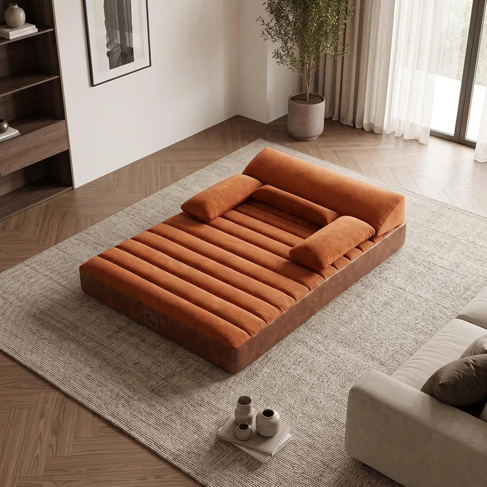 Pawtique LuxeNest™ Orthopedic Bolster Dog Sofa Bed