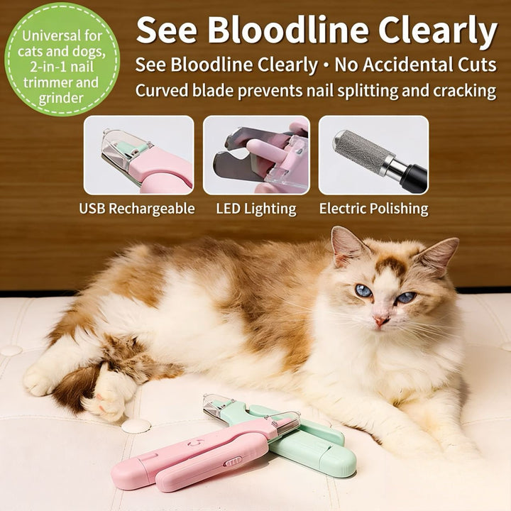 2 - in - 1 LED Pet Nail Trimmer - Pawtique