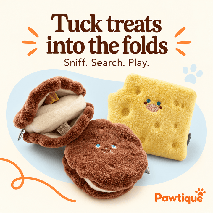 2pcs Cheese Cookie Squeaky Dog Toys - Pawtique