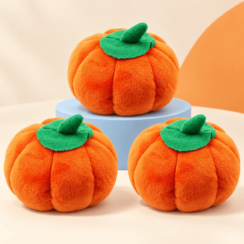 3 Pcs Pumpkin Chew Toys Plush - Pawtique