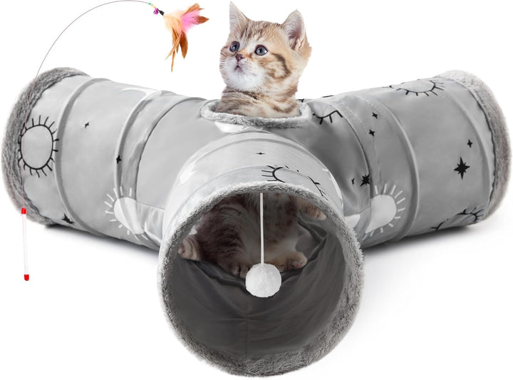 3 Way Collapsible Cat Tunnel - Pawtique