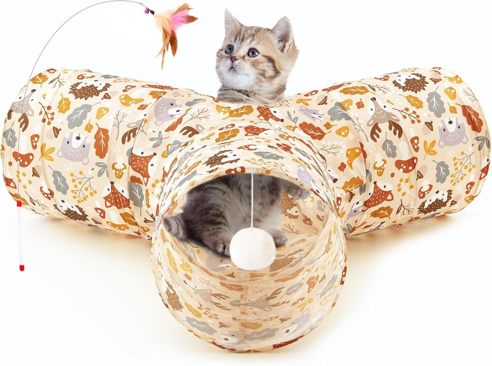 3 Way Collapsible Cat Tunnel - Pawtique