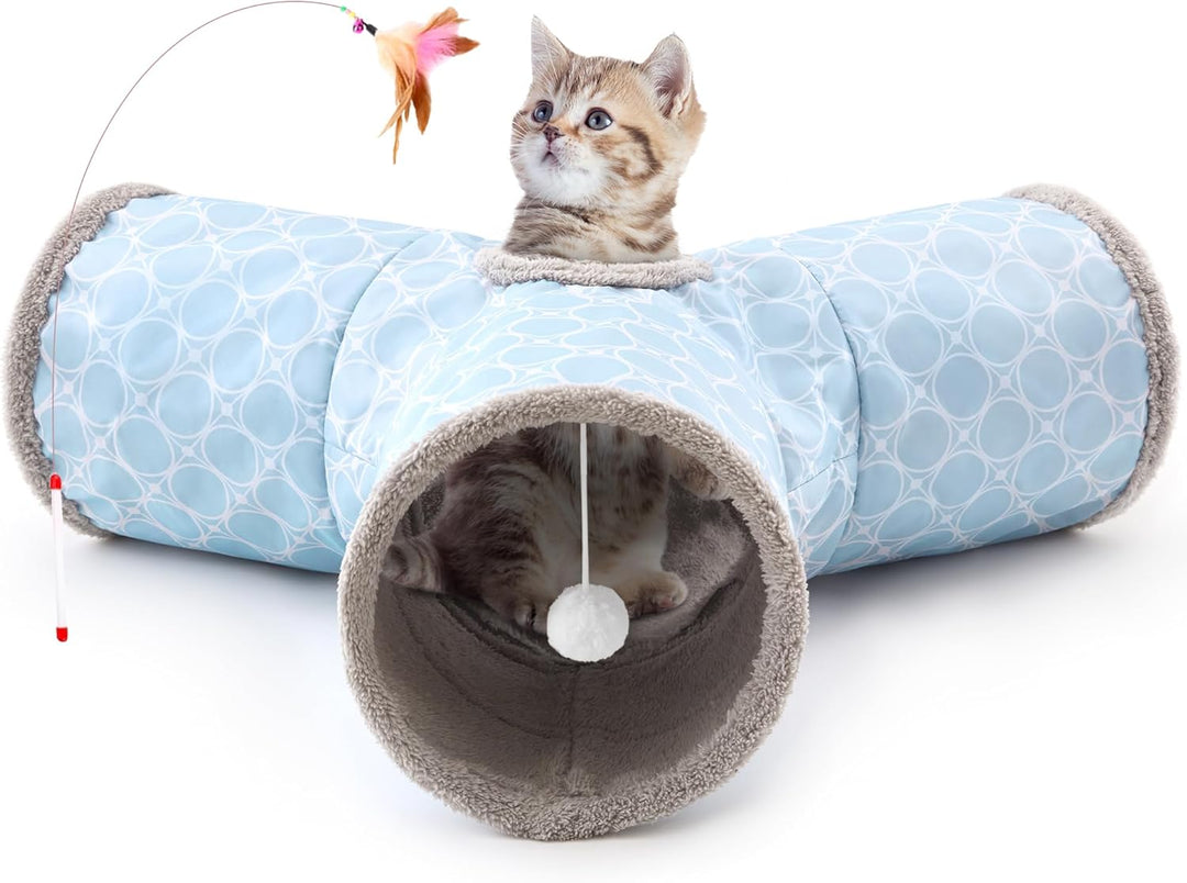 3 Way Collapsible Cat Tunnel - Pawtique