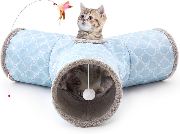 3 Way Collapsible Cat Tunnel - Pawtique
