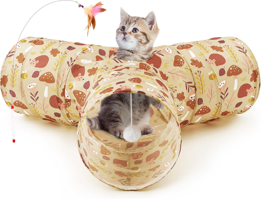 3 Way Collapsible Cat Tunnel - Pawtique