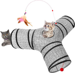 3 Way Collapsible Cat Tunnel - Pawtique