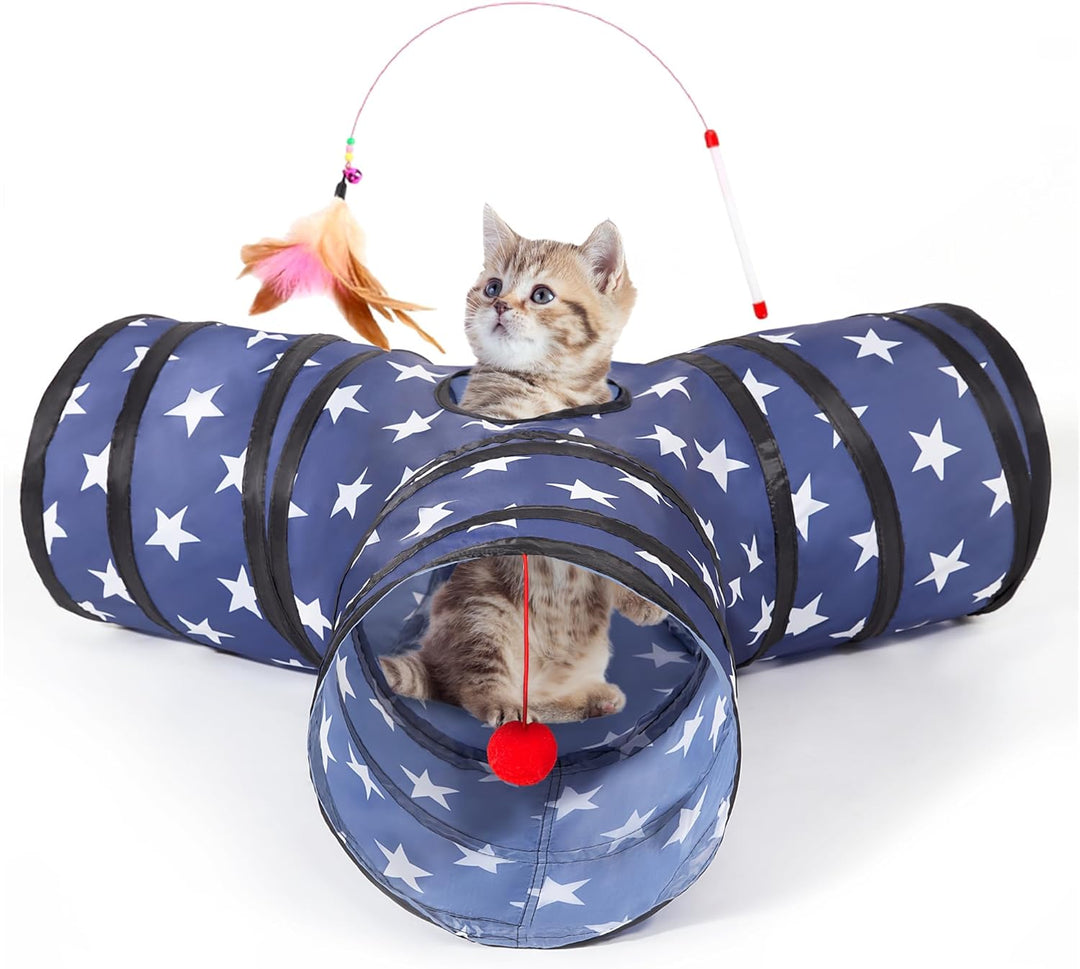 3 Way Collapsible Cat Tunnel - Pawtique