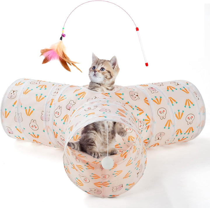 3 Way Collapsible Cat Tunnel - Pawtique