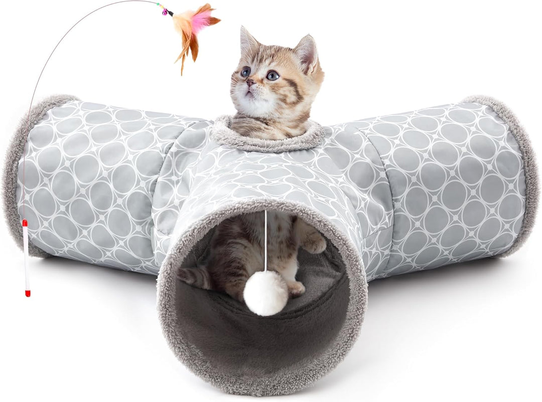 3 Way Collapsible Cat Tunnel - Pawtique
