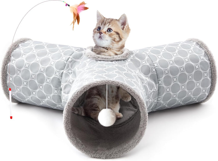 3 Way Collapsible Cat Tunnel - Pawtique