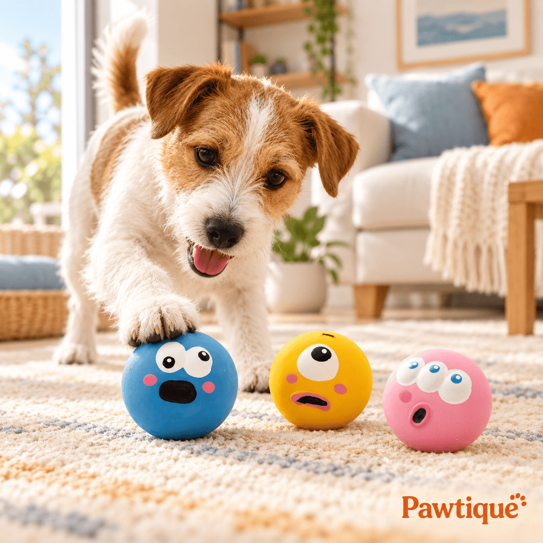 3PCS Pet Squeaky Toys Chewing Rubber Ball Set - Pawtique