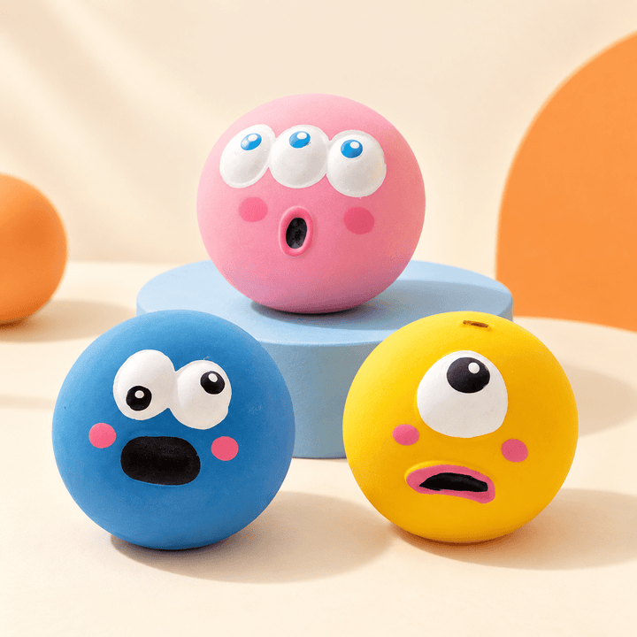 3PCS Pet Squeaky Toys Chewing Rubber Ball Set - Pawtique