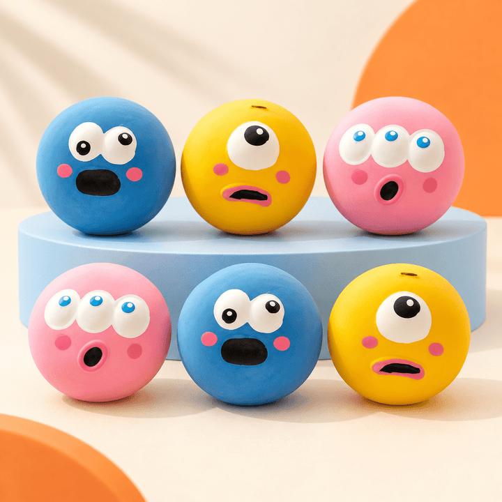 3PCS Pet Squeaky Toys Chewing Rubber Ball Set - Pawtique