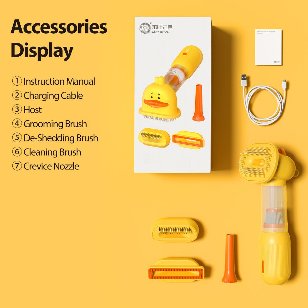4 - in - 1 Pet Grooming &amp; Cleaning Kit - Adorable Duck Design for Hassle - Free Pet Care - Pawtique