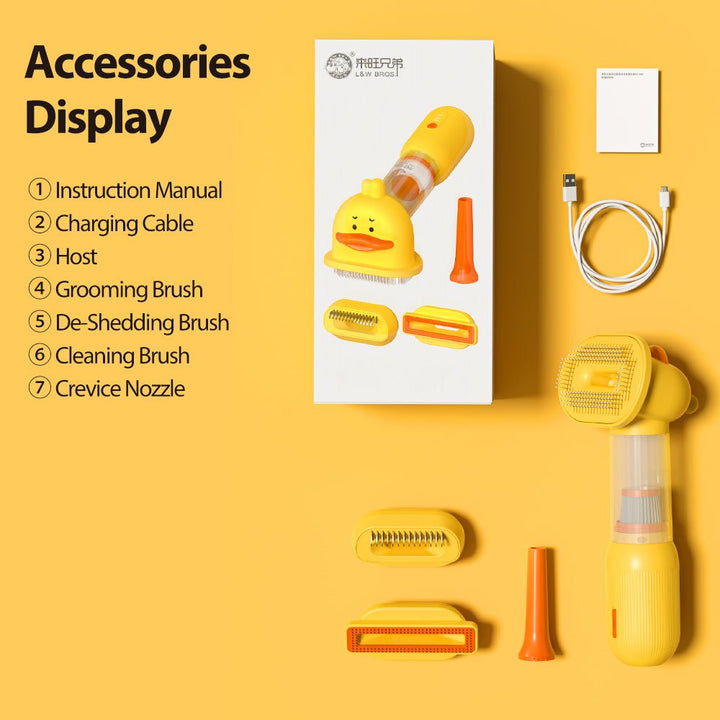 4 - in - 1 Pet Grooming &amp; Cleaning Kit - Adorable Duck Design for Hassle - Free Pet Care - Pawtique