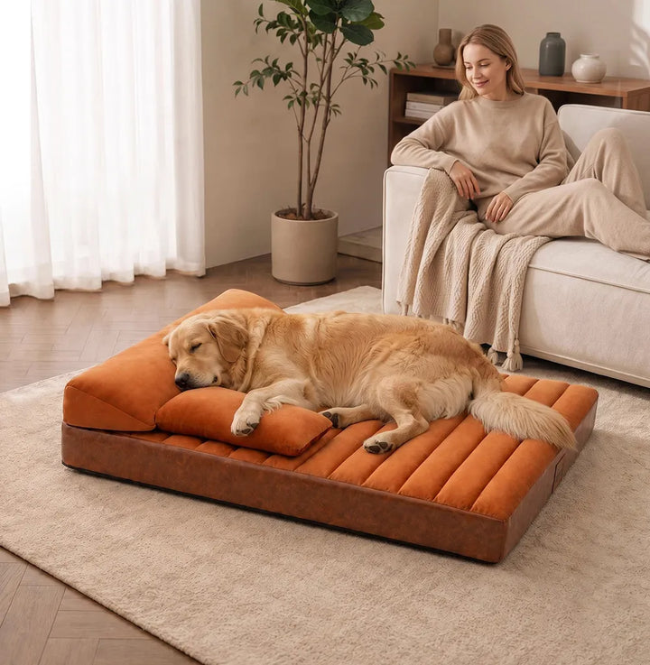 Pawtique LuxeNest™ Orthopedic Bolster Dog Sofa Bed