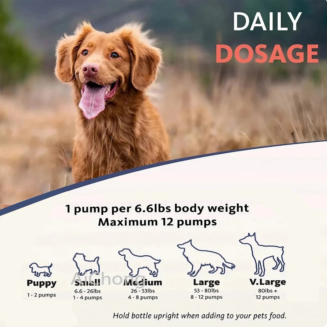 500ml Natural Salmon Oil for Dogs - Omega Fatty Acids Supplement - Human Grade Nutritional Health Support - Pawtique