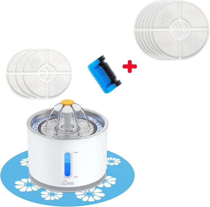 Water Fountain High-grade stainless-steel Upgraded pump with LED light