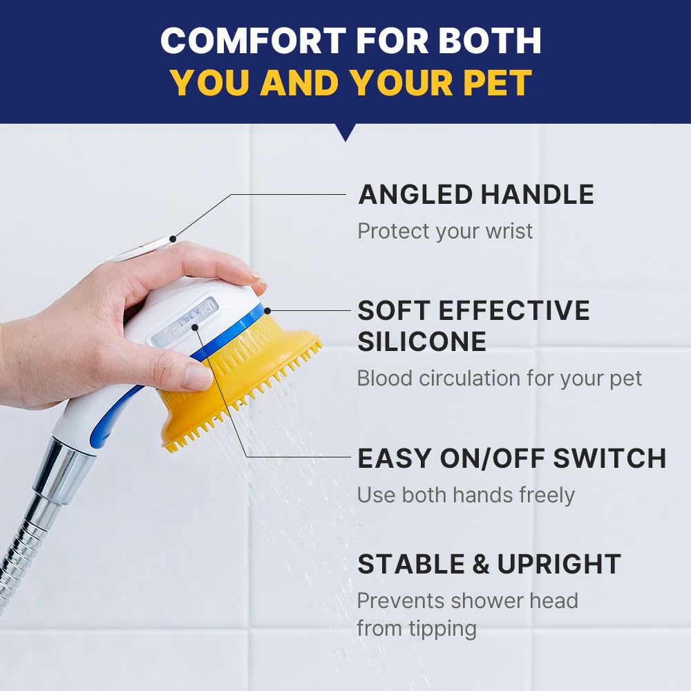 Pet Relaxing Grooming Brush Scrubber Shower Wash Head