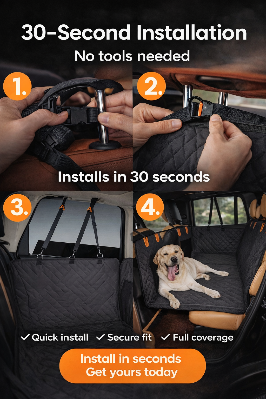 Pawtique SafeRide™ Hard Bottom Dog Car Seat Cover