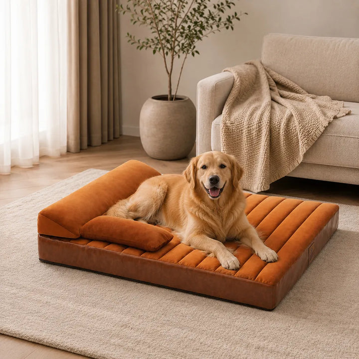 Pawtique LuxeNest™ Orthopedic Bolster Dog Sofa Bed
