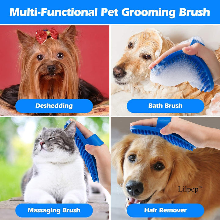 2 Pack Grooming Brush Adjustable Ring Handle for Dogs and Cats