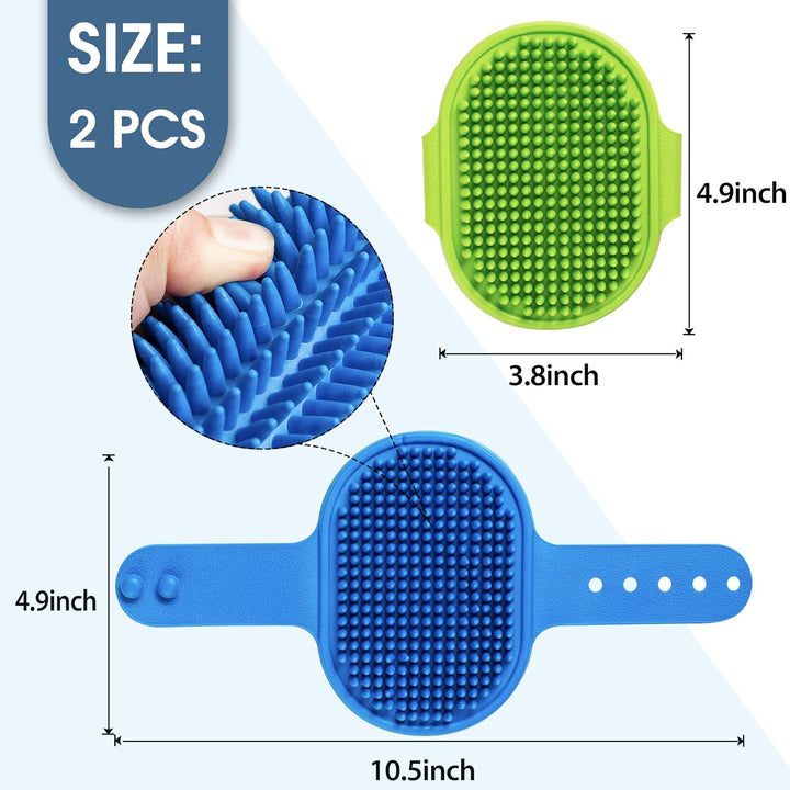 2 Pack Grooming Brush Adjustable Ring Handle for Dogs and Cats
