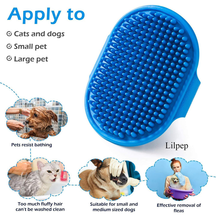 2 Pack Grooming Brush Adjustable Ring Handle for Dogs and Cats