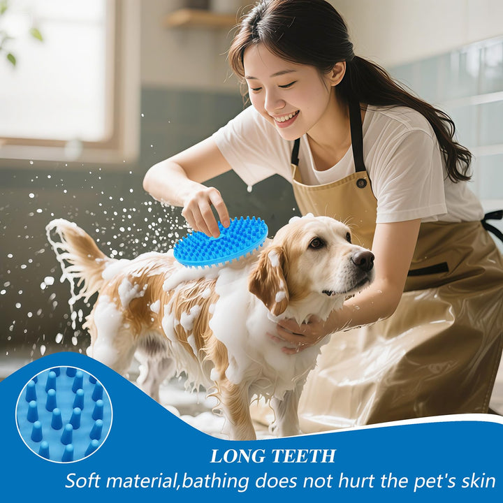 2 Pack Grooming Brush Adjustable Ring Handle for Dogs and Cats