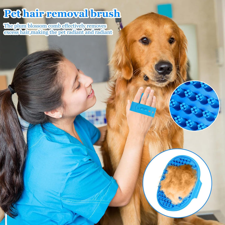 2 Pack Grooming Brush Adjustable Ring Handle for Dogs and Cats