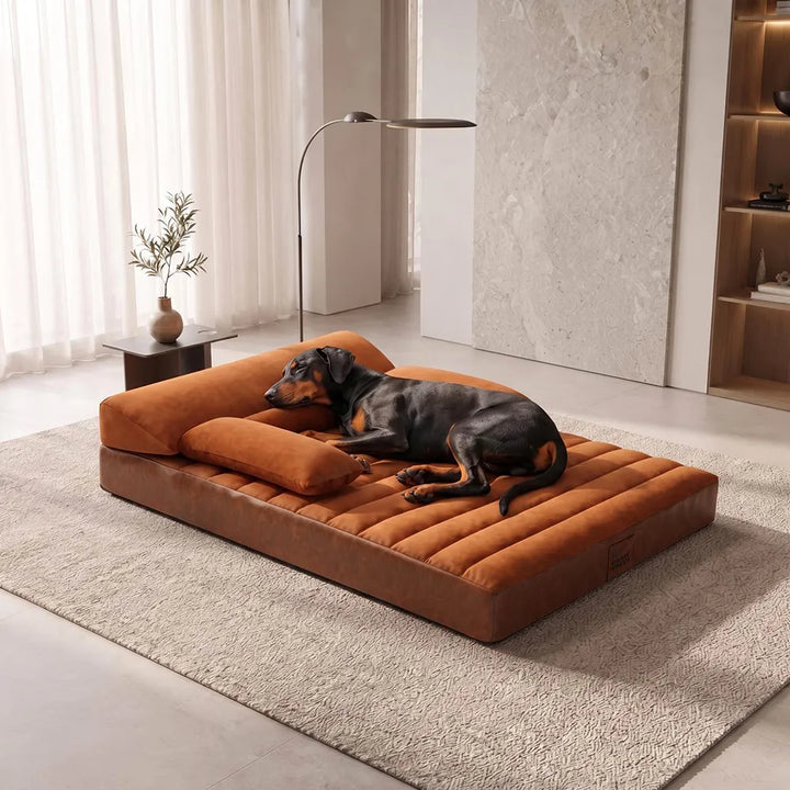 Pawtique LuxeNest™ Orthopedic Bolster Dog Sofa Bed