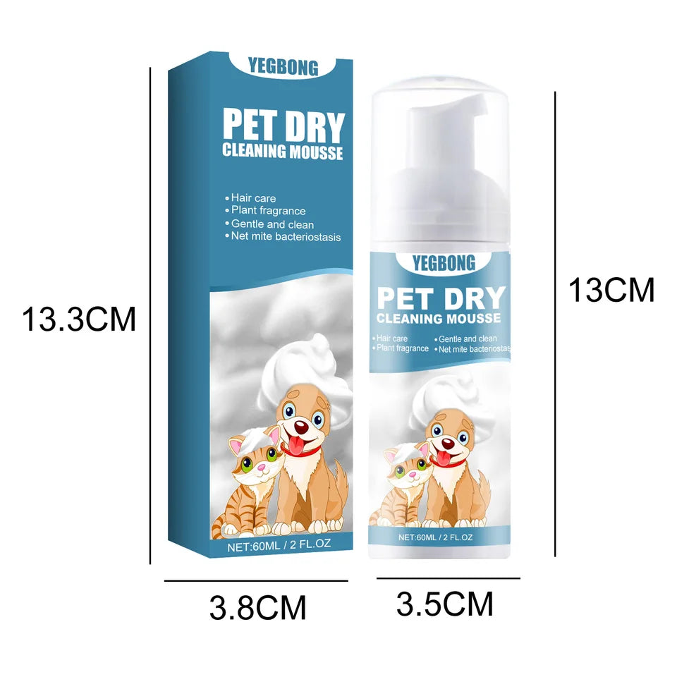 60ml Pet Dry Cleaning Deodorant Smooth Hair Foam Mousse