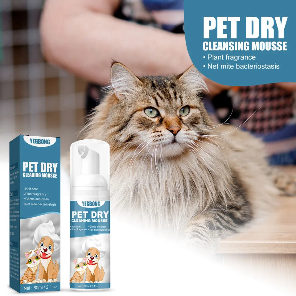 60ml Pet Dry Cleaning Deodorant Smooth Hair Foam Mousse