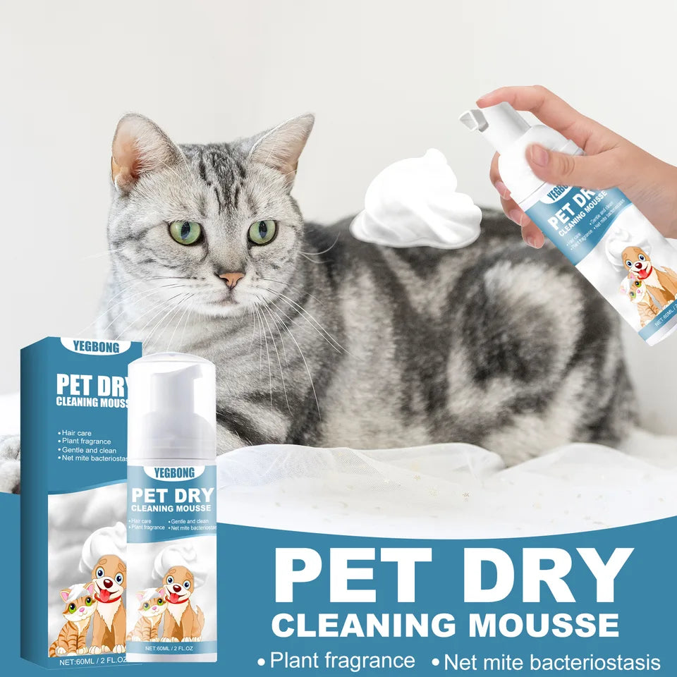 60ml Pet Dry Cleaning Deodorant Smooth Hair Foam Mousse