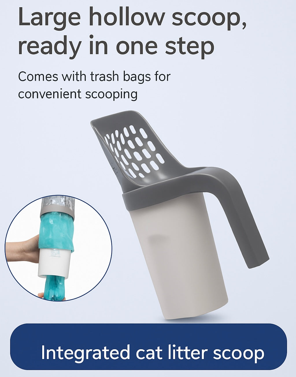 Integrated Cat Litter Scoop: Scoop, Bag &amp; Seal – All in One Step.