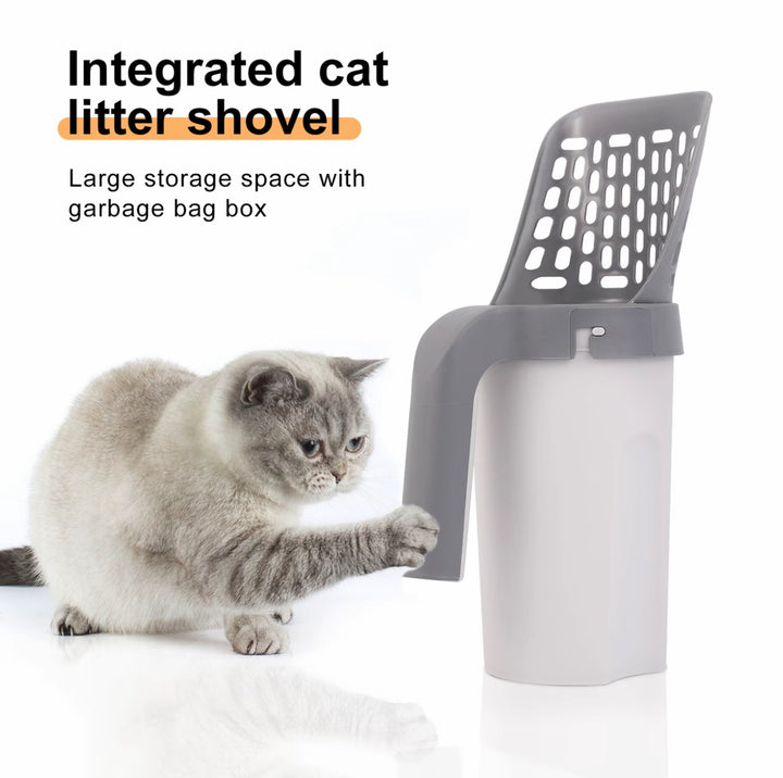 Integrated Cat Litter Scoop: Scoop, Bag &amp; Seal – All in One Step.