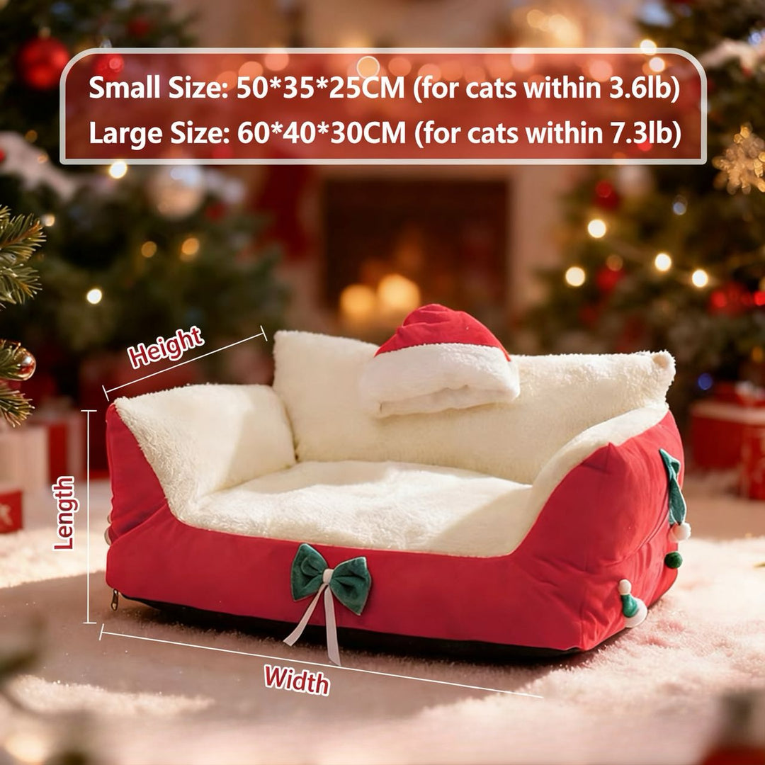 Christmas-Themed Pet Sofa Bed — A Cozy Holiday Spot for Your Pet