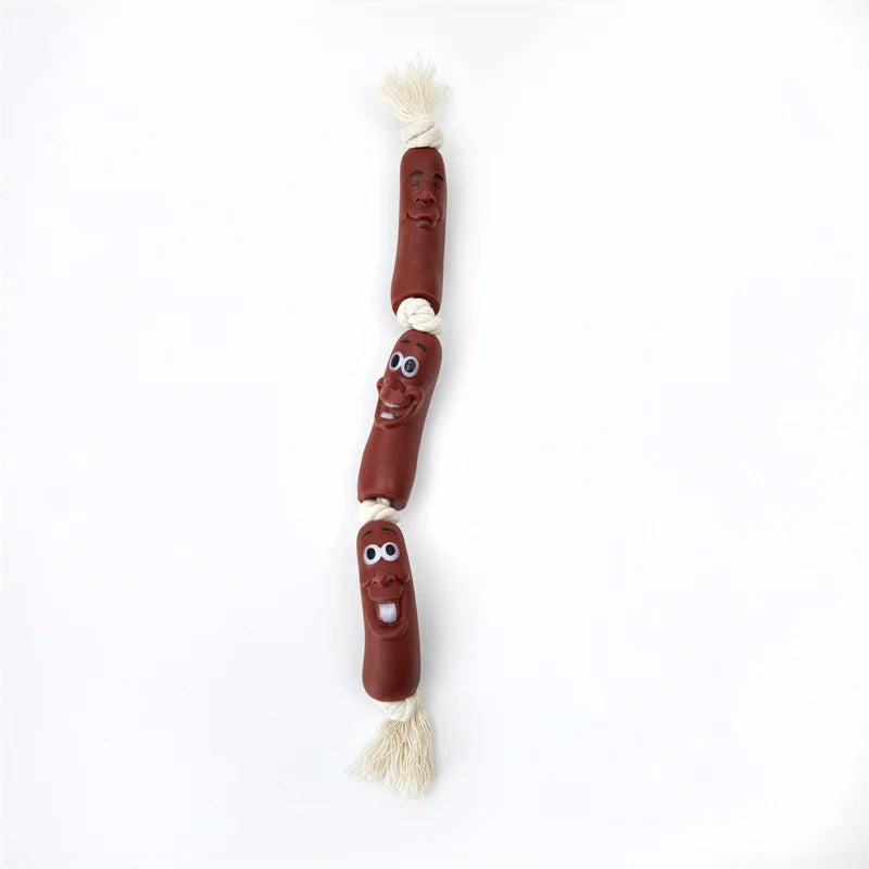 Pet Pull Toy Cotton Rope Sausage Resistant Bite