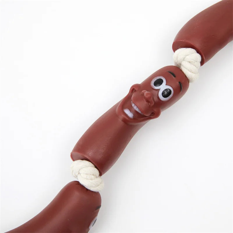 Pet Pull Toy Cotton Rope Sausage Resistant Bite