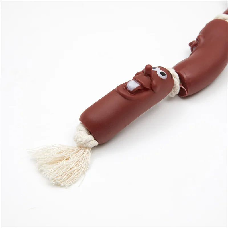 Pet Pull Toy Cotton Rope Sausage Resistant Bite