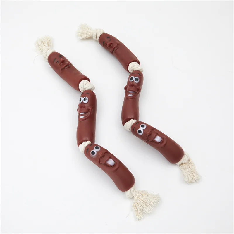 Pet Pull Toy Cotton Rope Sausage Resistant Bite